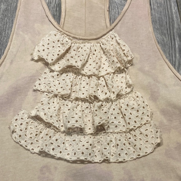 “Clochard de Luxe” Cream Ruffled Tank Top - Picture 2 of 7